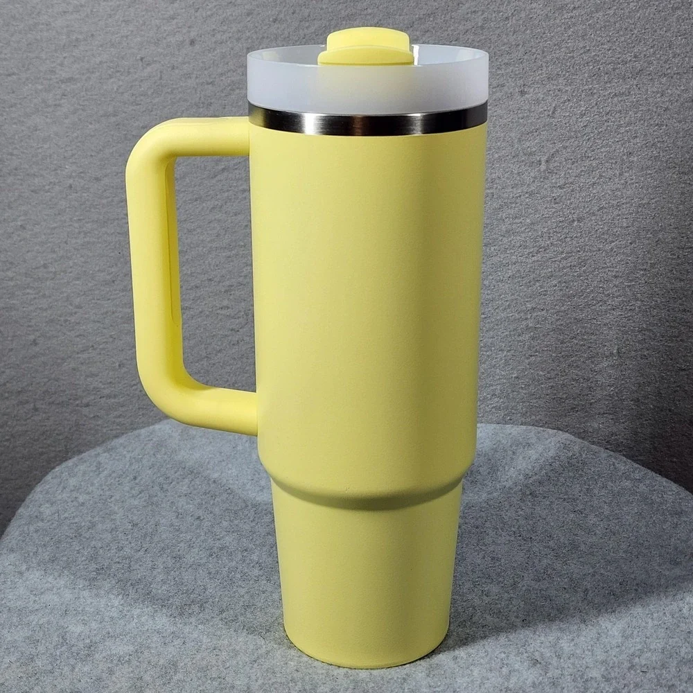 Stanley Adventure‎ Quencher 30oz Travel Tumbler Yellow Pomelo Handle Lid Cup - Picture 2 of 7